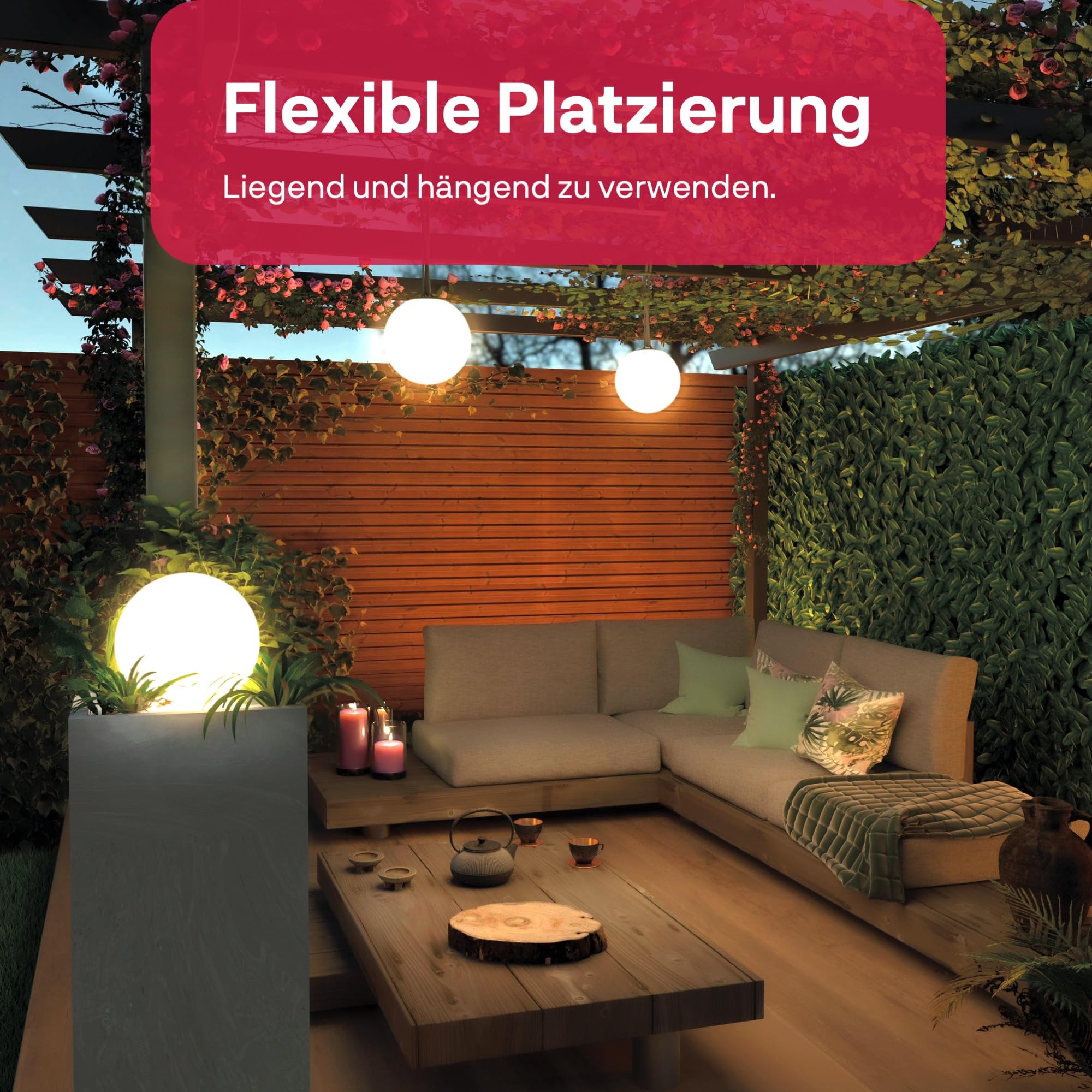 innr Smart Kugellampe, Zigbee, Funktioniert mit Hue* und Alexa (Bridge erforderlich), White & Color, Wegeleuchten außen, IP65 wasserdicht, LED Sockelleuchte, Komplettset (3-Pack)