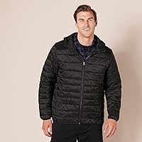 Vista 6 de Tienda Essentials Chaqueta acolchada con capucha ligera y resistente al agua para hombre