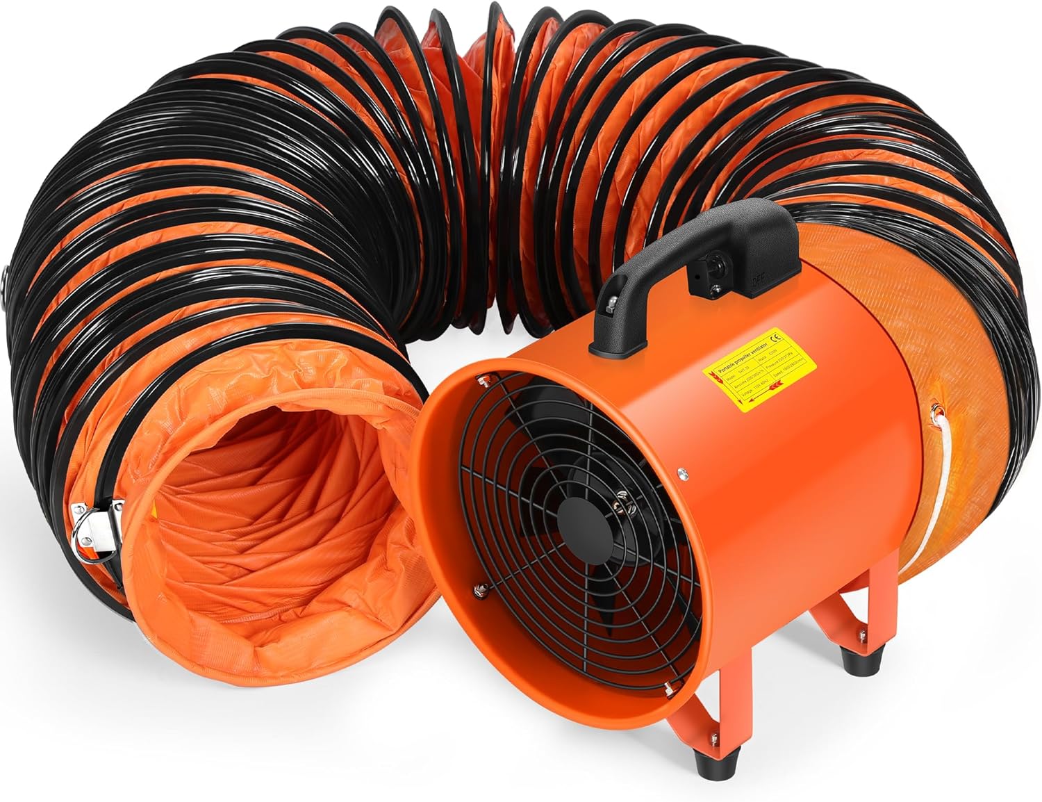 Utility Blower/Exhaust with 32.8ft Hose Fan, 1900 or 2800r/min Two Modes Heavy Duty Blower Fan 12 Inches High Velocity Ventilation Extraction and Ventilation Fan with Duct Hose