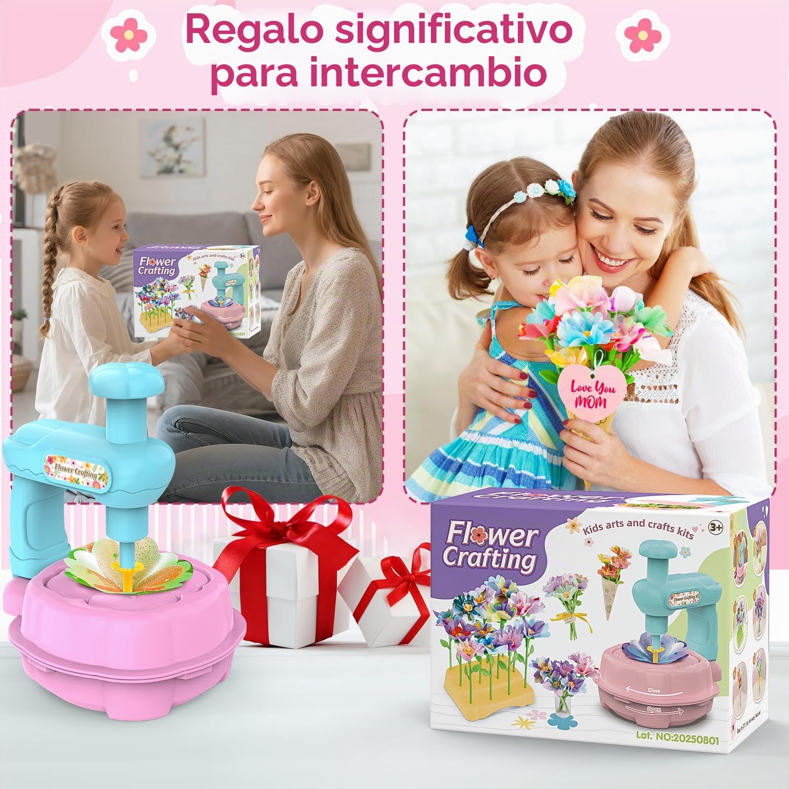 Mieryd Manualidades Niños 3 4 5 6 7 8 9 10 Años, Bricolaje Mercado Flores de Tela, DIY Ramo Flores Juguete Creativo Arte Juego Educativo Regalo para Cumpleaños Navidad, Bouquet Flower Making Kit