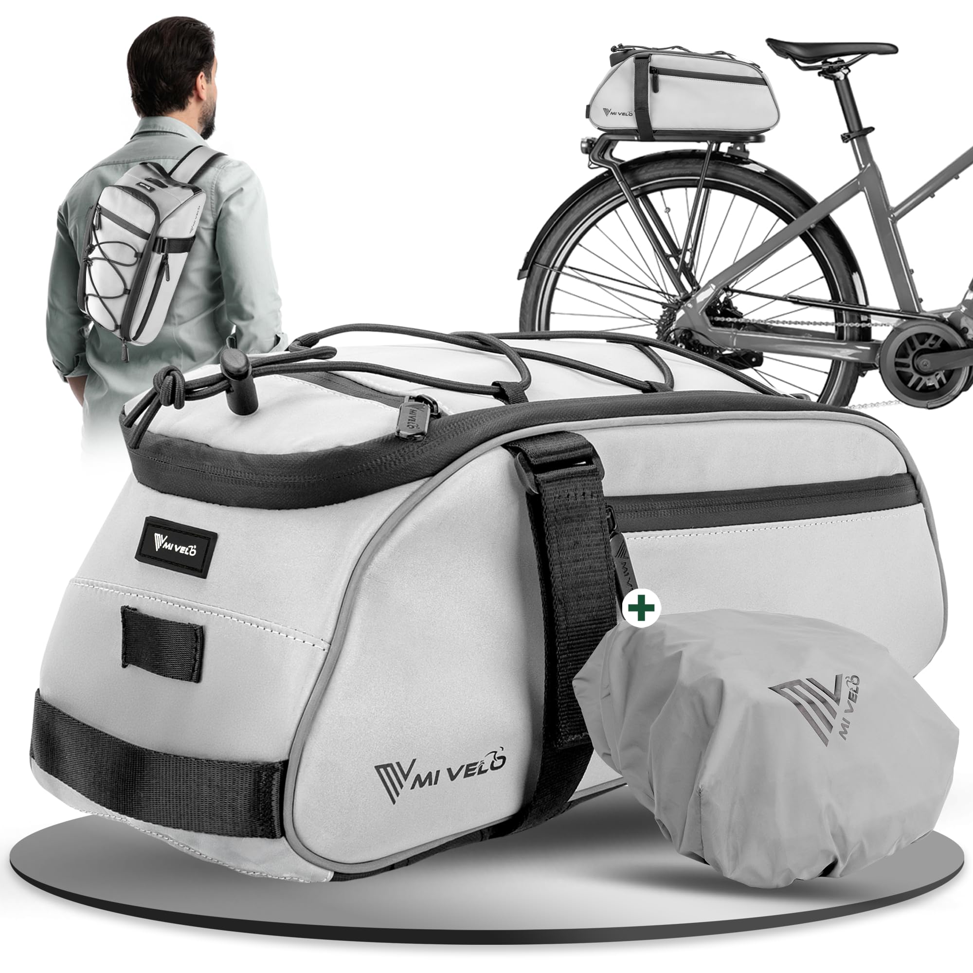 MIVELO Fahrradtasche für Gepäckträger, Gepäckträgertasche Fahrrad hinten, Radtasche passend für alle Gepäckträger, wasserabweisend & robust