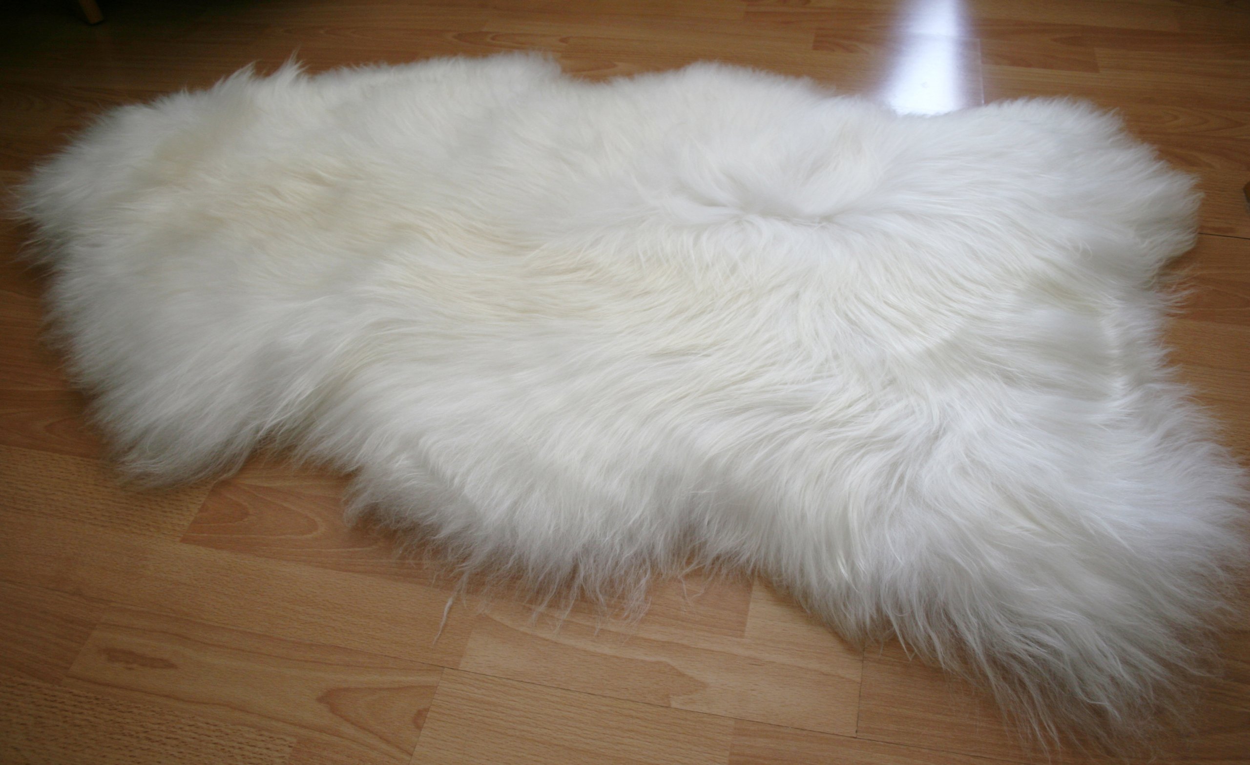 Der Größte | Weich und seidig | Isländischer Schafsfell-Teppich |, weiß, Large 120-130 cm