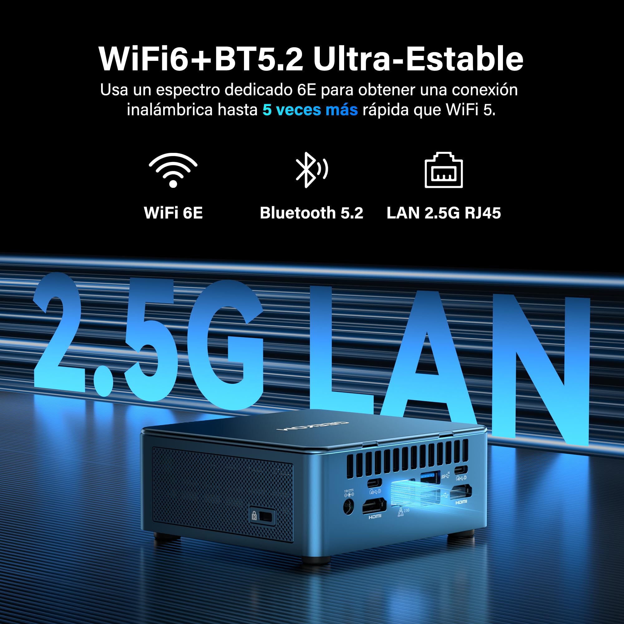 GEEKOM IT12 Mini PC 2026 Edition con Intel i5-12450H, 16GB RAM + 512GB SSD | Mini Ordenador con LAN de 2.5 Gbps, Iris Xe 8K, USB4, Mini PC Empresarial para Servidor Plex y Teletrabajo
