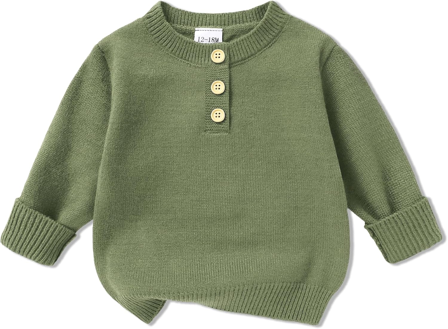 YOUNGER STAR Toddler Sweater Baby Boy Girl Pullover Shirt | Fall Outfits Button Long Sleeve Knit Sweaters Warm Winter Clothes