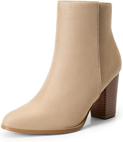 DREAM PAIRS - Botines de tacón ancho con bloque para mujer