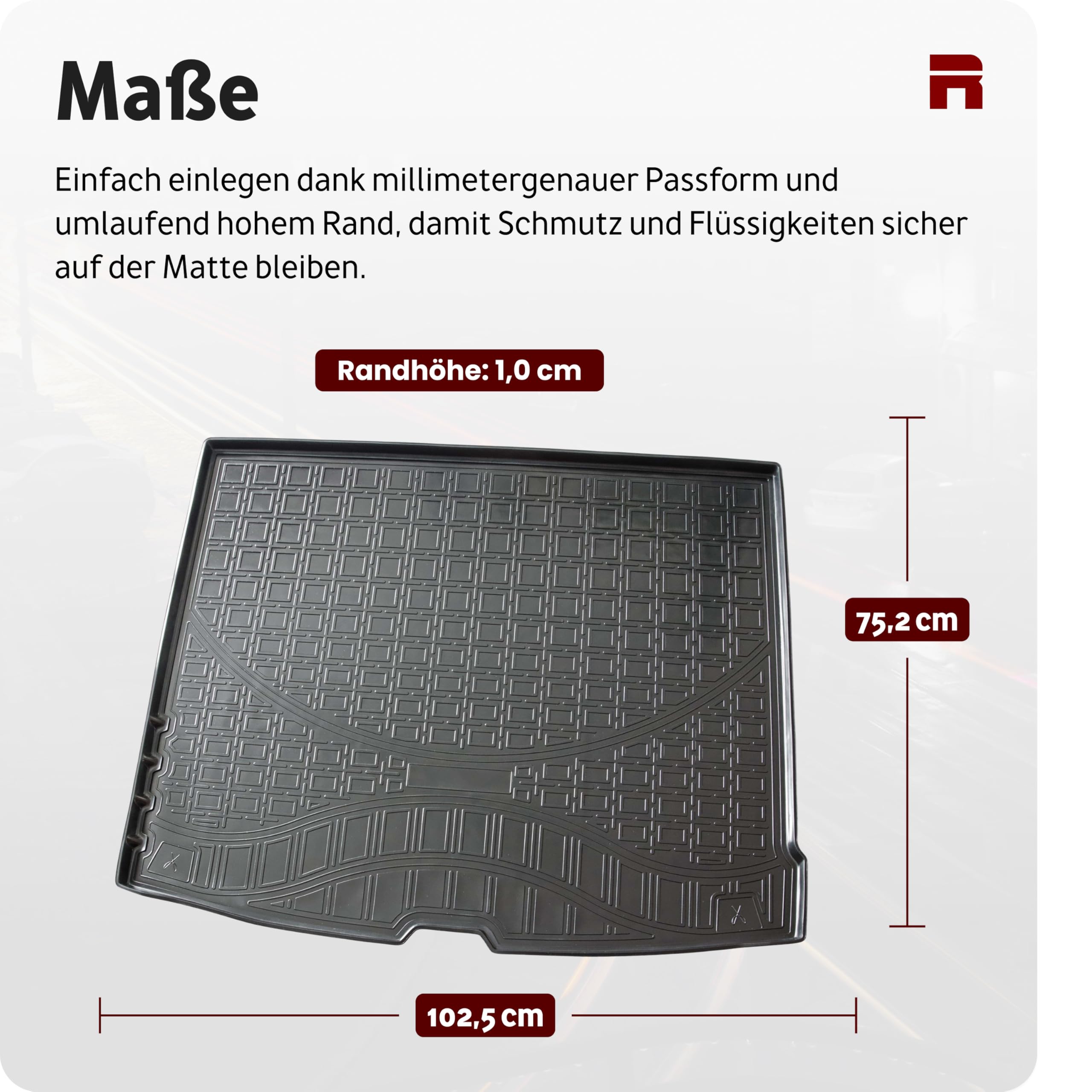 Recambo Kofferraumwanne Kunststoff Skoda Kamiq | ab 2019 | passgenau + Rand | Passgenau per 3D-Scan | Robuste PE-Hartschale stoppt jeden Schmutz | Kratzfest, leicht & formstabil für jeden Einsatz