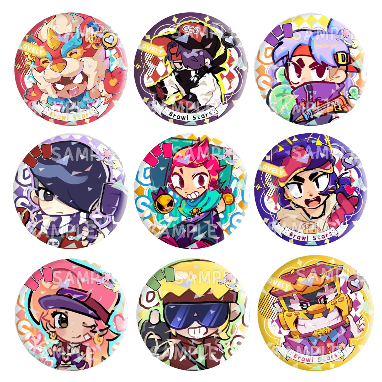 Amazon.co.jp: [HESHI] ブロスタ 周辺 バッジ 缶バッジ 9枚セット