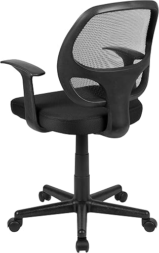 Miniatura 5 de Flash Furniture Flash Fundamentals Silla de oficina ergonómica giratoria de malla negra con brazos Negro -,Gris