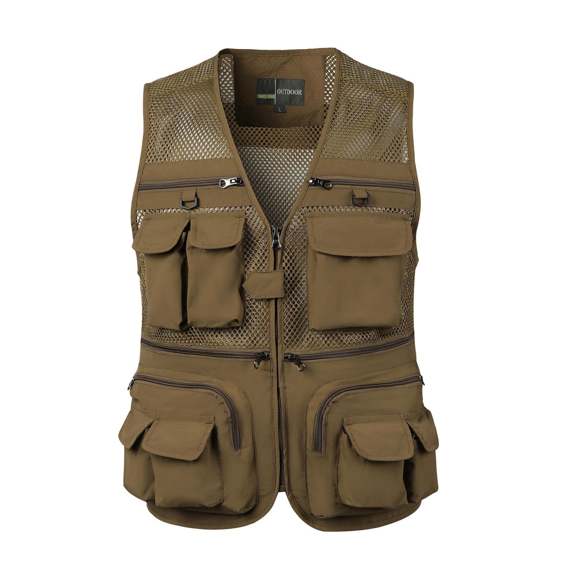 Wygwlg Gilet da Lavoro da Uomo in Tessuto Ripstop a Rete
