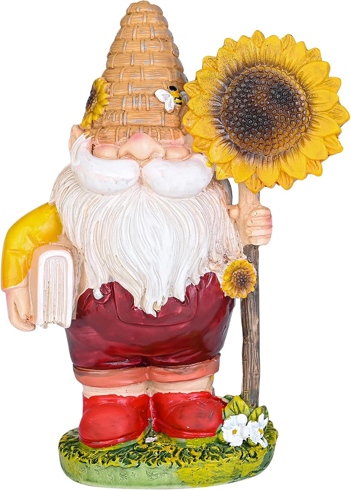 BESLIME Outdoor Garden Dwarf Lawn Statue, Sunflower Dwarf Garden Decoration, Terrace Statue, Lawn, Garden Art Decoration, Housewarming Decoration Gift, 6.5 inches high, A-Sunflower