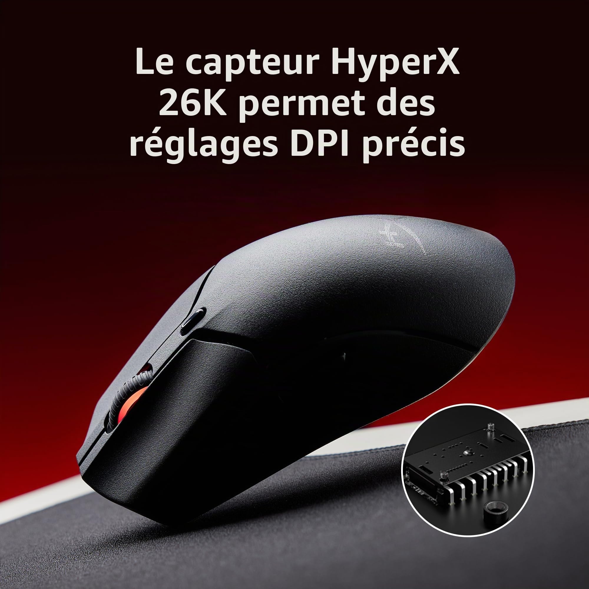HyperX Pulsefire Haste 2 Mini Wireless, Souris Gaming sans Fil Ultra Légère 59 g, Capteur HyperX 26K Jusqu’à 26 000 DPI, Double Connexion sans Fil 2.4 GHz et Bluetooth, Autonomie Jusqu’à 100h, Noir