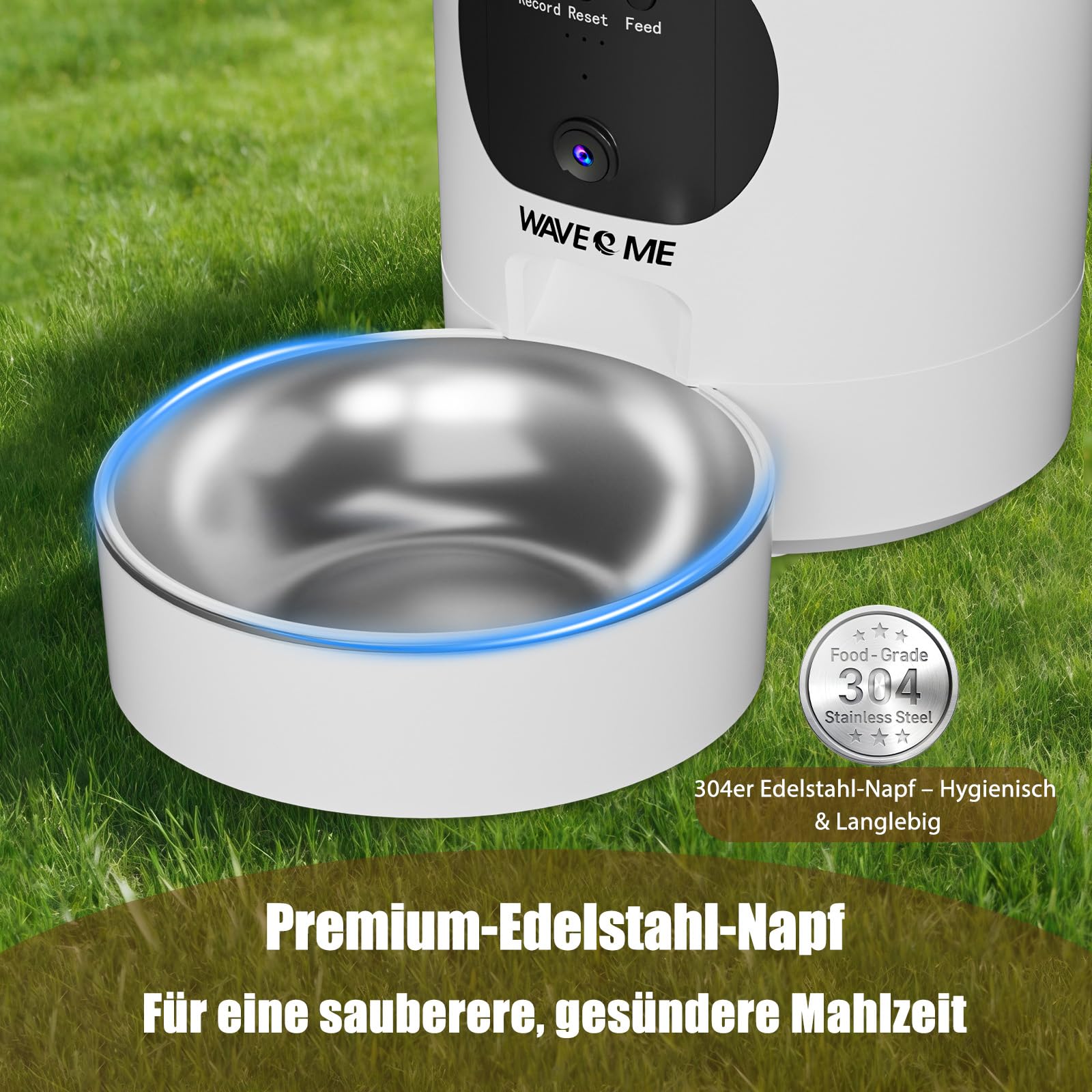 5L Futterautomat Katze mit App Steuerung, Smarter Automatischer Futterspender für Katzen & Hunde, 10s Sprachaufnahme & 2-Wege-Audio, Personalisierter Fütterungsplan, Doppelstromversorgung
