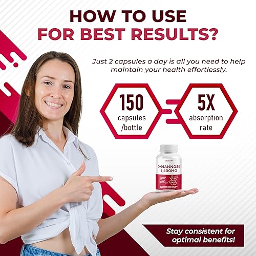 Miniatura 6 de D-manosa con arándano, Uva Ursi, hibisco, jengibre, pimienta negra - Apoya la salud del tracto urinario, la limpieza de la vejiga - Fabricado y
