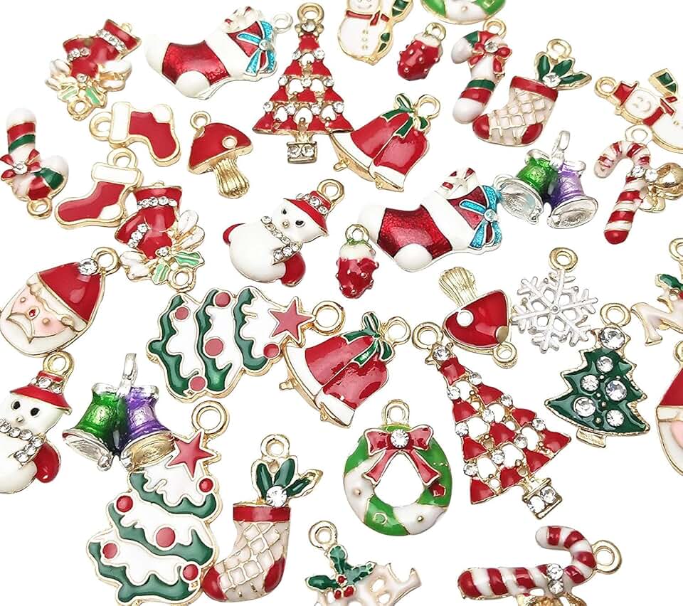 Pingentes de Natal 2 Dandan Diy 38 peças pingentes de Natal para colar, pulseira, fabricação de joias, roupas, sacos de costura, decoração, berloque, faça você mesmo, álbum de recortes, Standard