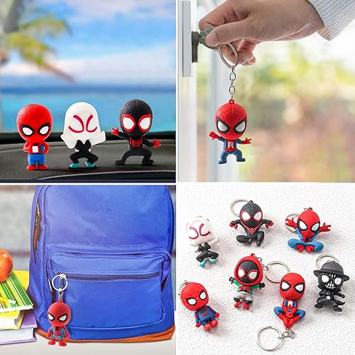 Miniatura 3 de 24 llaveros de araña, recuerdos de fiesta de araña, para niños y niñas, premios escolares, regalos de cumpleaños, bolsas de regalo, suministros de