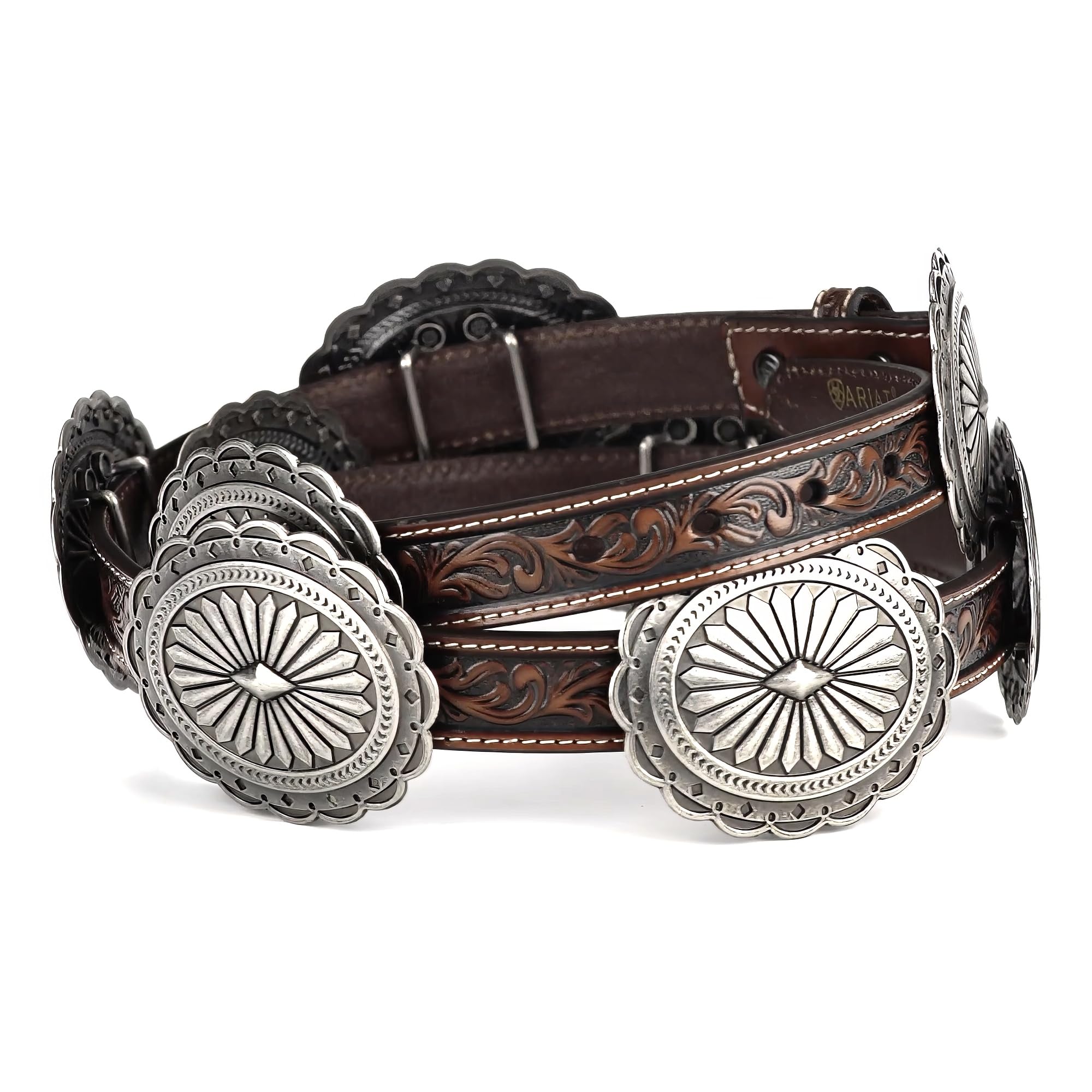 ARIAT Women's Tooled Oval Concho Western Belt