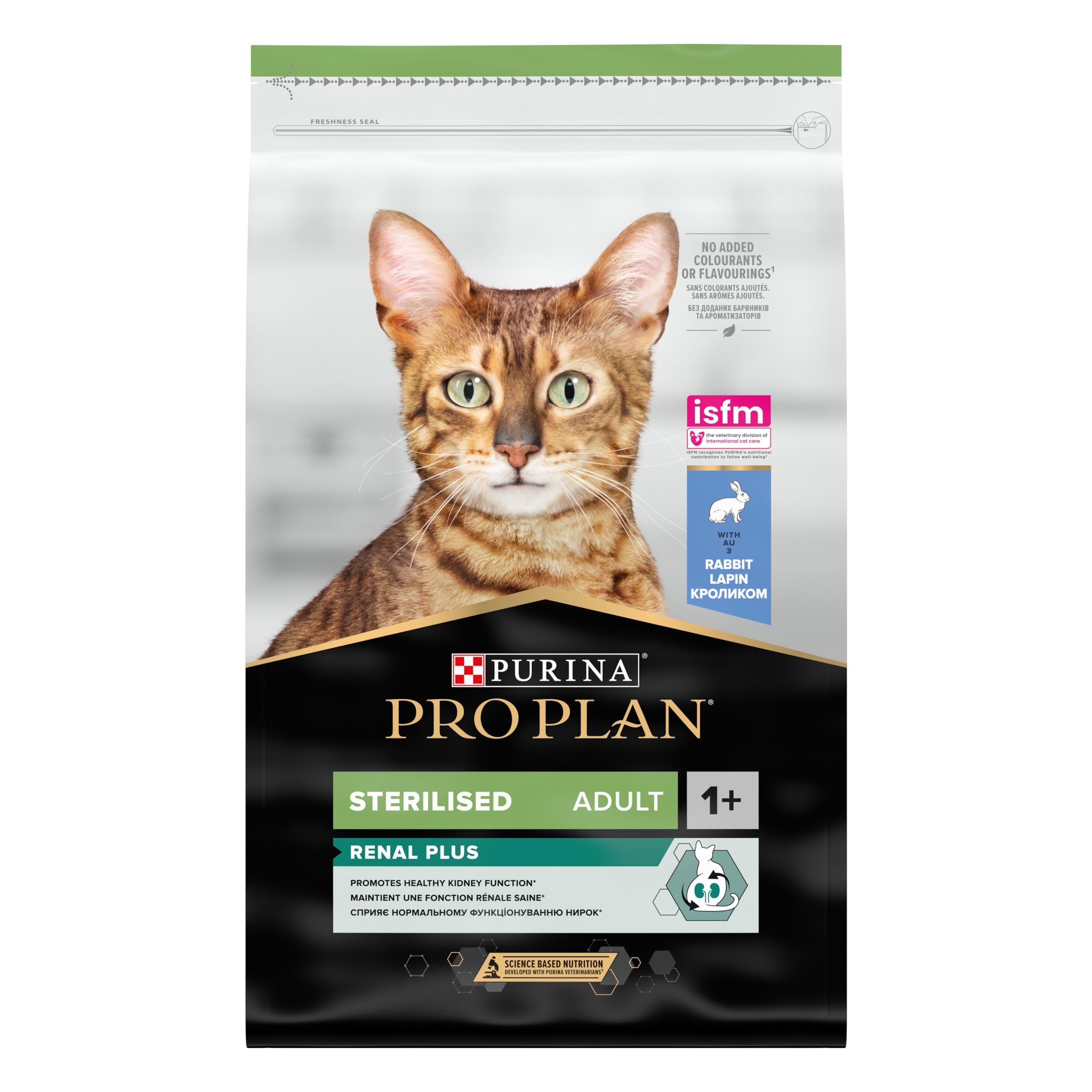 PURINA PRO PLAN Renal Plus Crocchette per Gatti Sterilizzati, Sacco da 10kg | Croccantini per Gatti Adulti Ricco in Coniglio