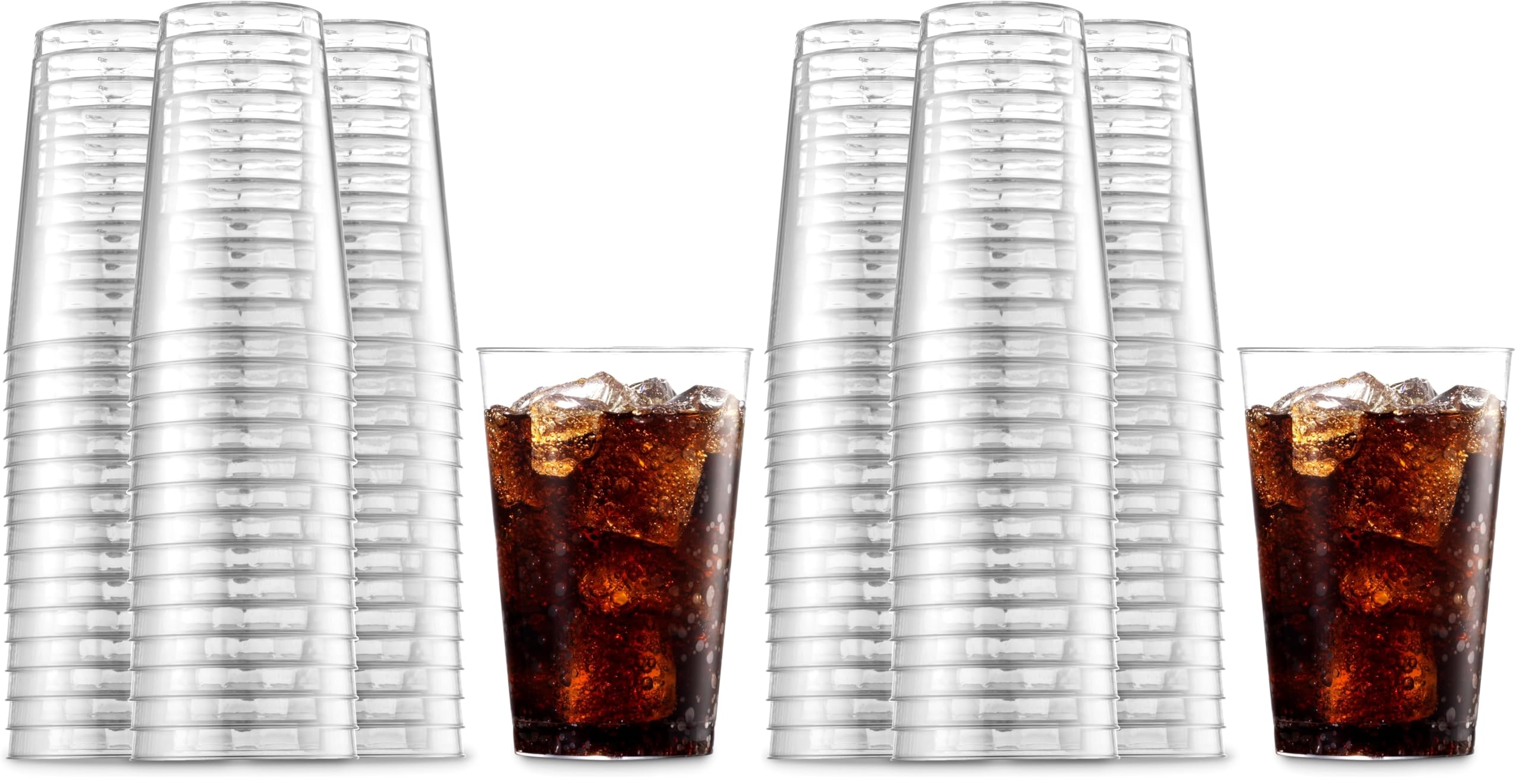 Munfix 100 Clear Plastic Cups 12 Oz Plastic Tumblers Fancy Disposable Wedding Party Cups Elegant Party Cups Recyclable and BPA-Free — Amazon image 11