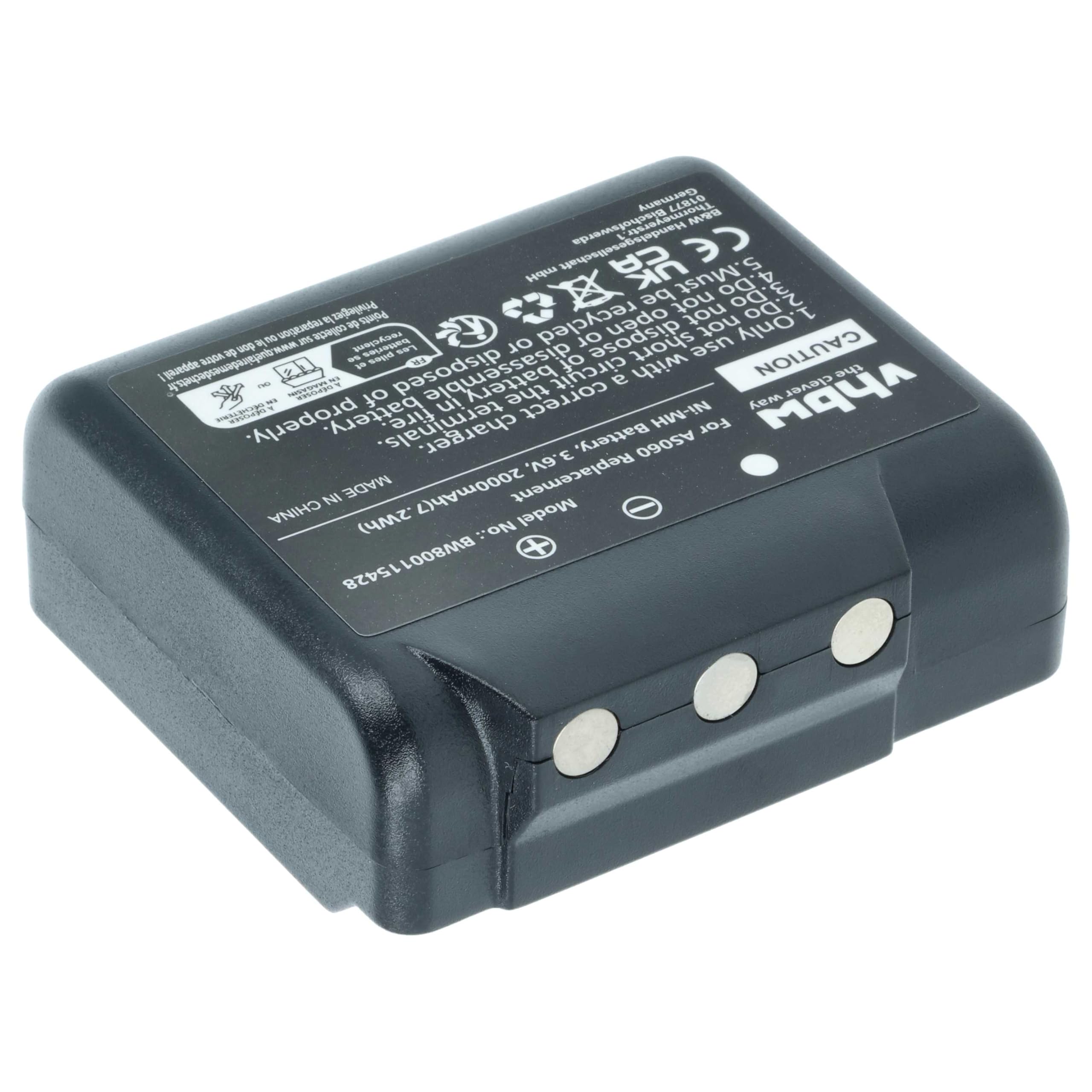 Bateria do IMET M550 Ares M550S Thor BE5500 BE3600 2000mAh 3,6V NiMH Nero
