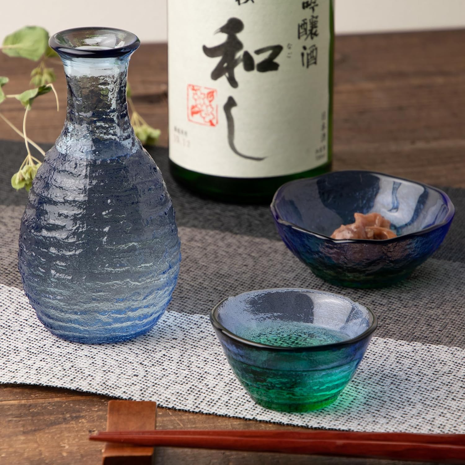 Toyo Sasaki Glass WA54CB/EG Cold Sake Glass, Coral Sea, Sango Umi, Gui Cup, Made in Japan, Sold by Case, Green, Approx. 1.4 fl oz (40 ml), Pack of 120