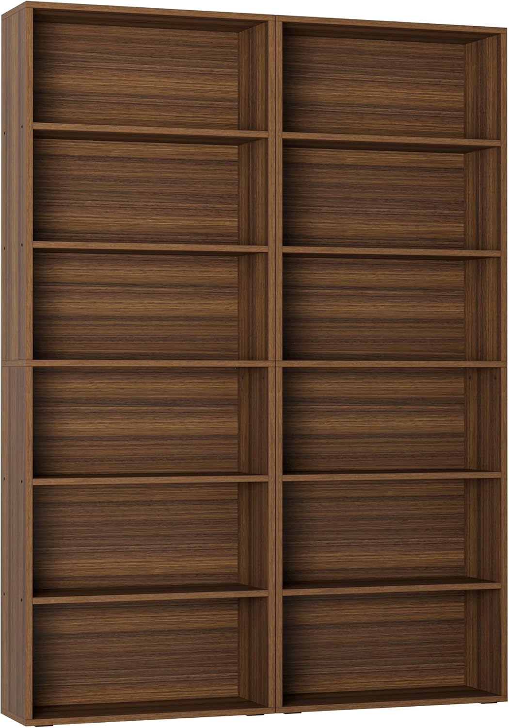 IRONCK Bookshelves and Bookcases Set of 2 Floor Standing 6 Tiers Display Storage Shelves 70 in Tall Bookcase Home Decor Furniture for Home Office, Living Room, Bed Room