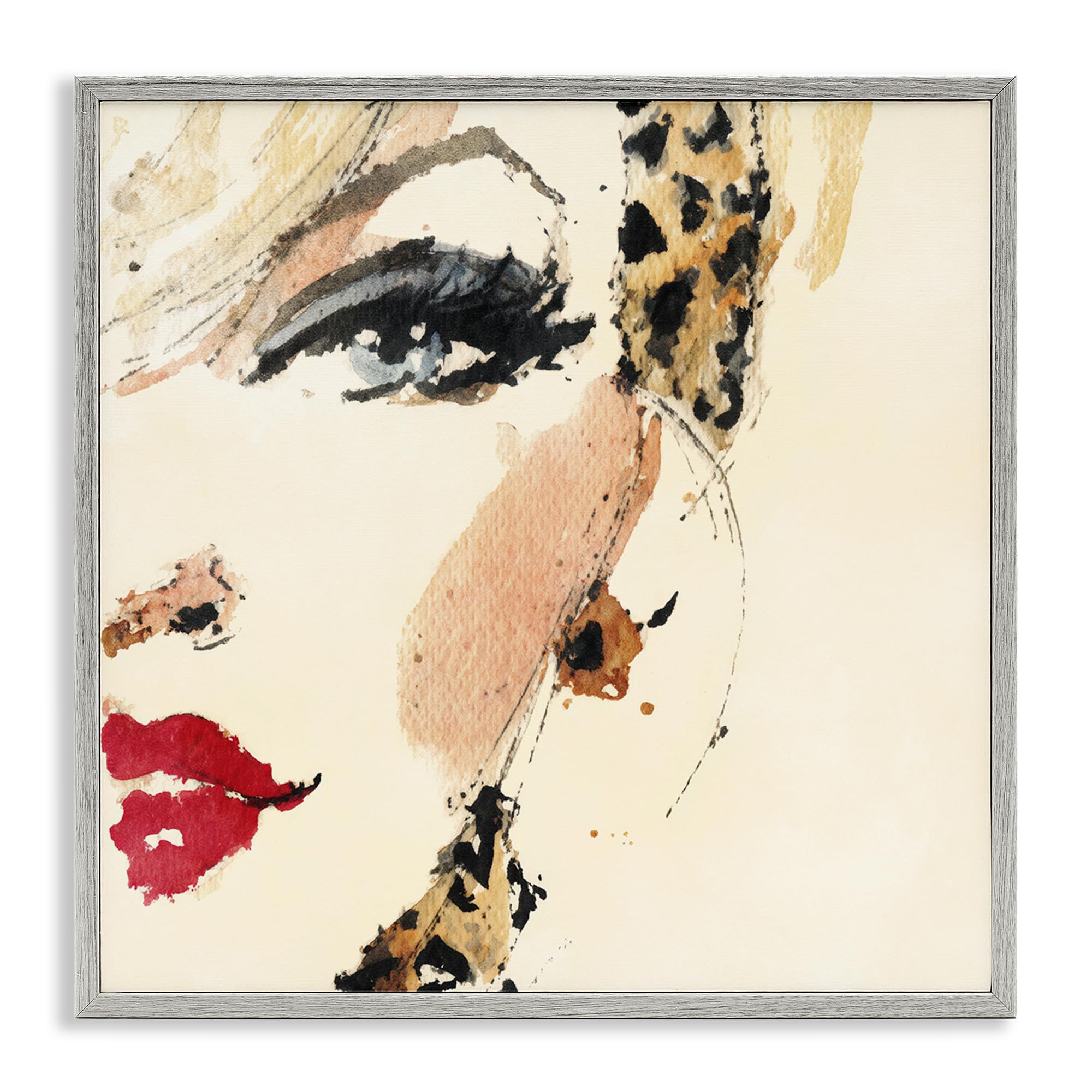 Stupell Industries 'Crimson Enigma Lipstick', Framed Giclee Art, Gray, 24 x 24 Inches, Easy to Hang and Sturdy, Made in USA, by Svetlana Aleynikova