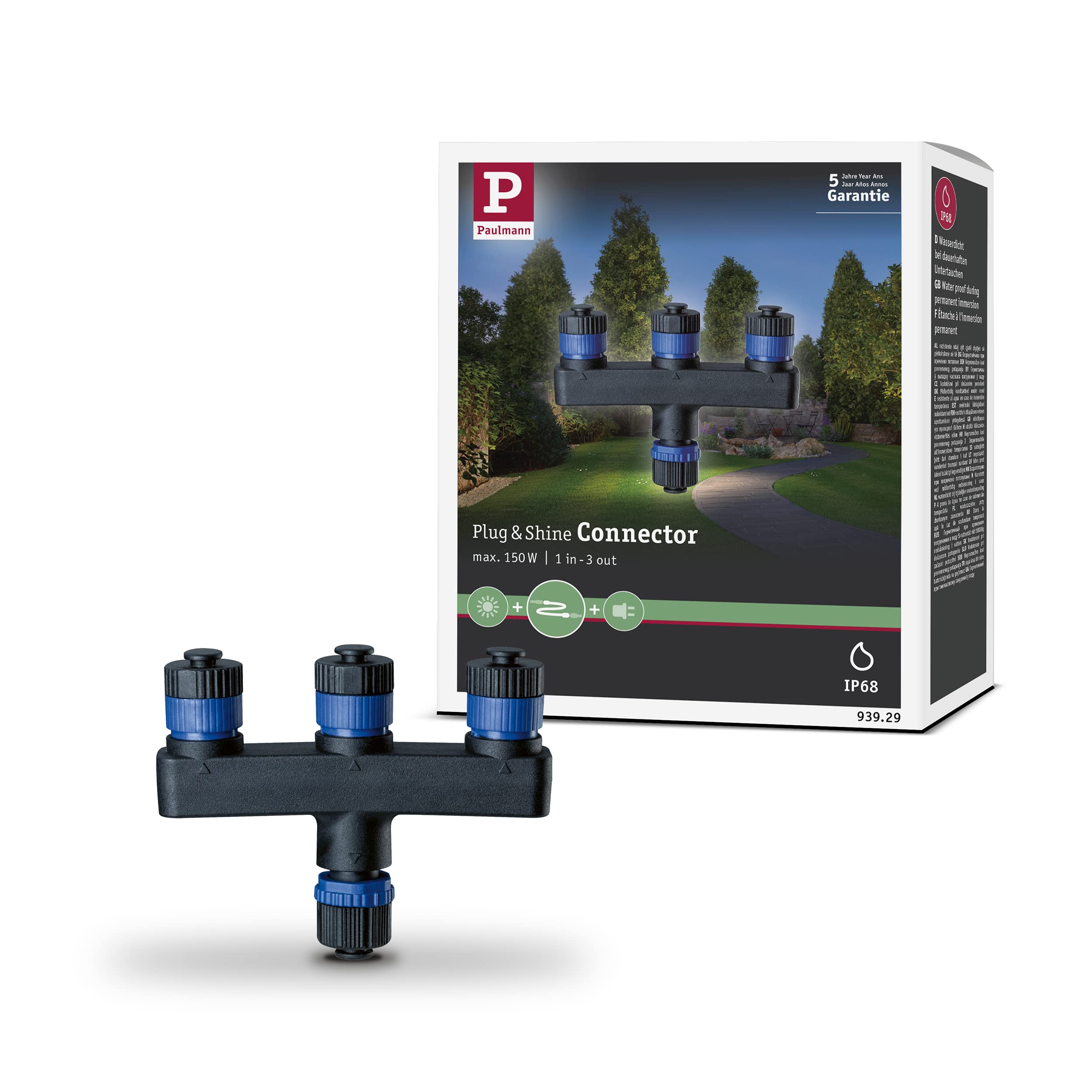Paulmann Beleuchtungssystem Plug&Shine 3fach-Verteiler 93929 Schwarz