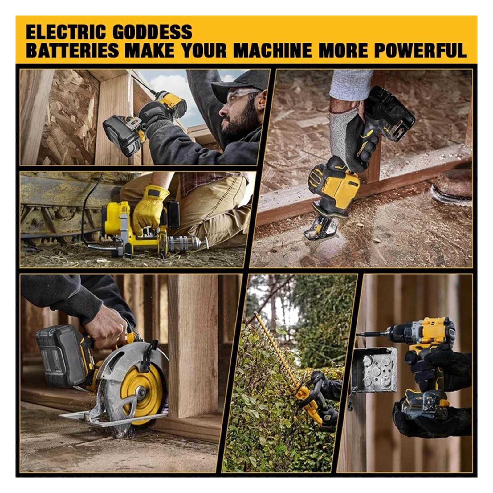 Batteria al litio Electric Goddess 20V 5.0ah, compatibile con la batteria al litio ricaricabile for elettroutensili Dewalt.(2 Battery,EU_20V)