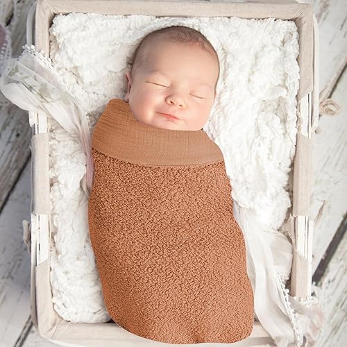 Miniatura 2 de Boucle - Manta de bebé, mantas neutras y acogedoras para niños y niñas, mantas de muselina bohemia de algodón y boucle para guardería, mantas de