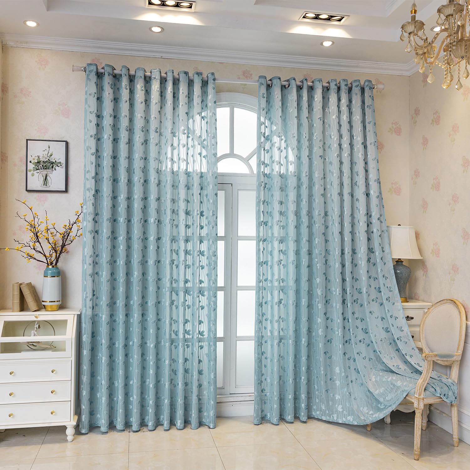 Cortinas opacas de algodón contra calor y luz solar cortina aislante 100x250 cm con agujeros