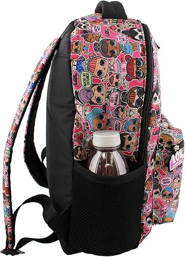 Miniatura 7 de L.O.L. Surprise! Dolls - Mochila escolar de 16 pulgadas (talla única, negrorosa), NegroRosa, Classic