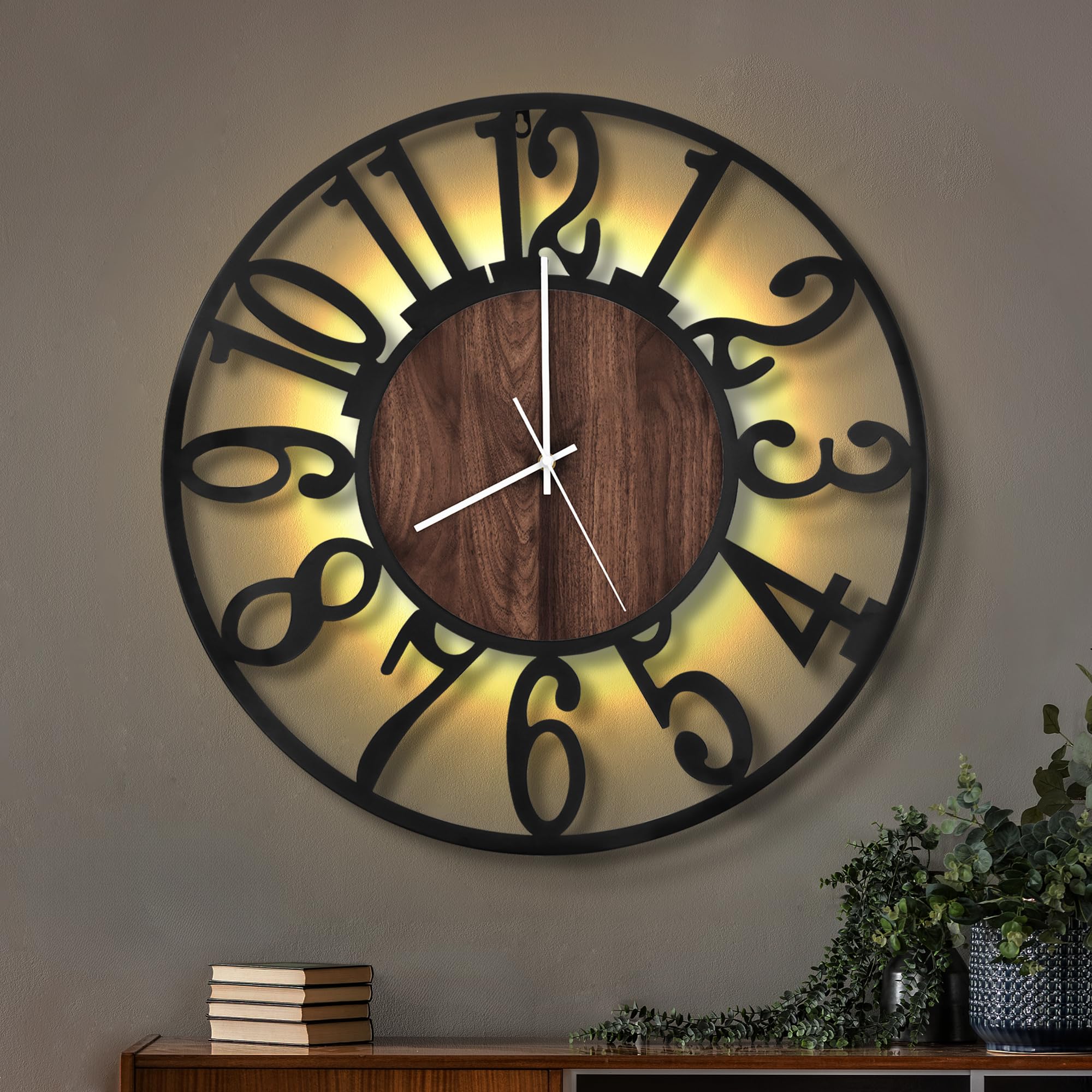 Amazon.com: LEIKE Large Wall Clocks with Night Light Battery