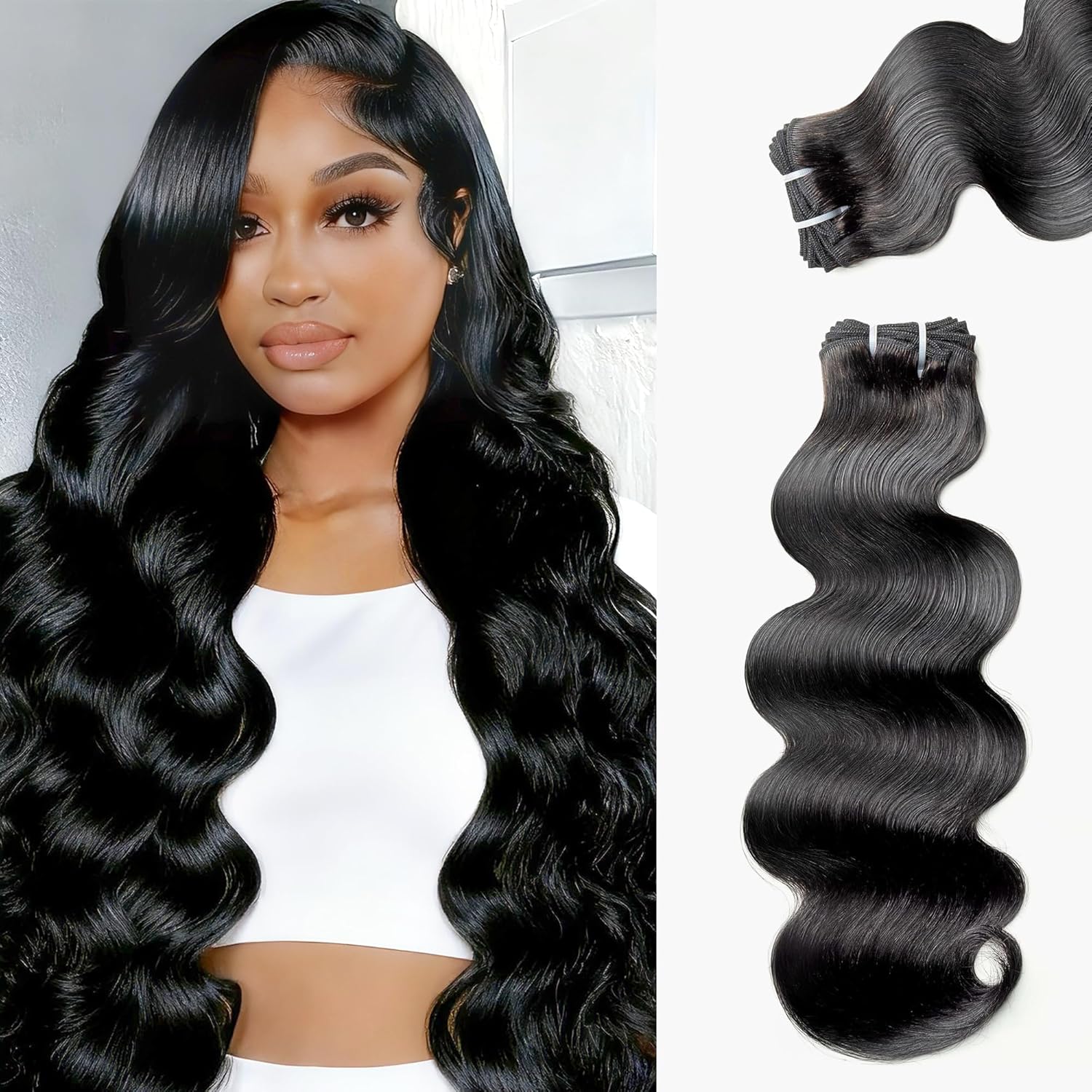 Body Wave Bundles Human Hair 30 Inch 12A Raw Indian Virgin Bundles Human Hair,Sew In Quick Weave 100% Human Hair Bundles,No Tangle Shedding Triple Lifespan,Multiple Wash Keep Texture
