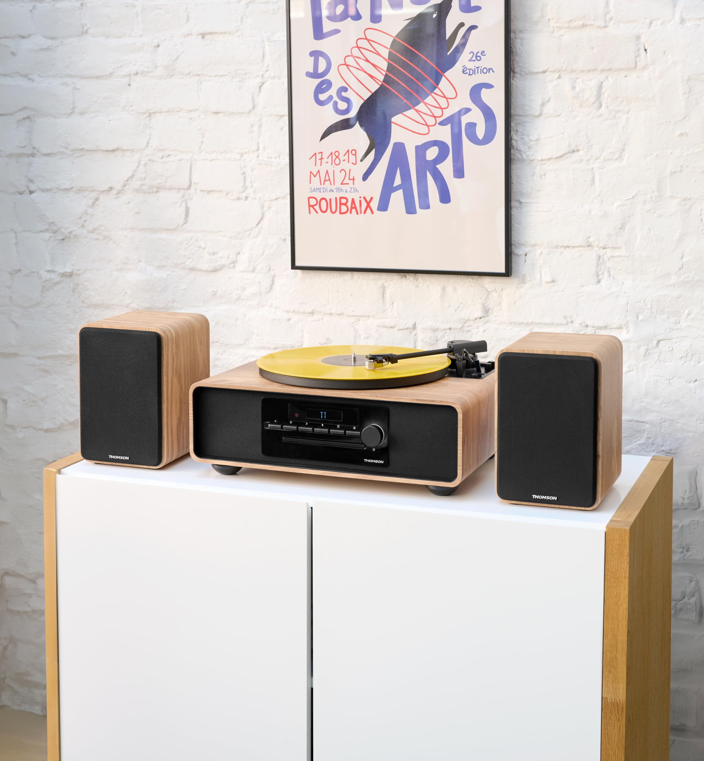 Thomson Micro Canale Stereo, Bluetooth 5.0, Lettore CD, Platino integrato (MIC300TT)