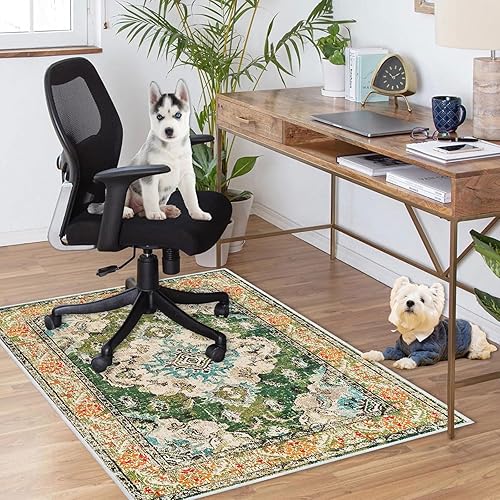 Miniatura 32 de Tapete para silla de oficina en casa, de 3 x 4 pies, 36 x 48 pulgadas, tapete para silla de escritorio para suelo de madera dura, tapete