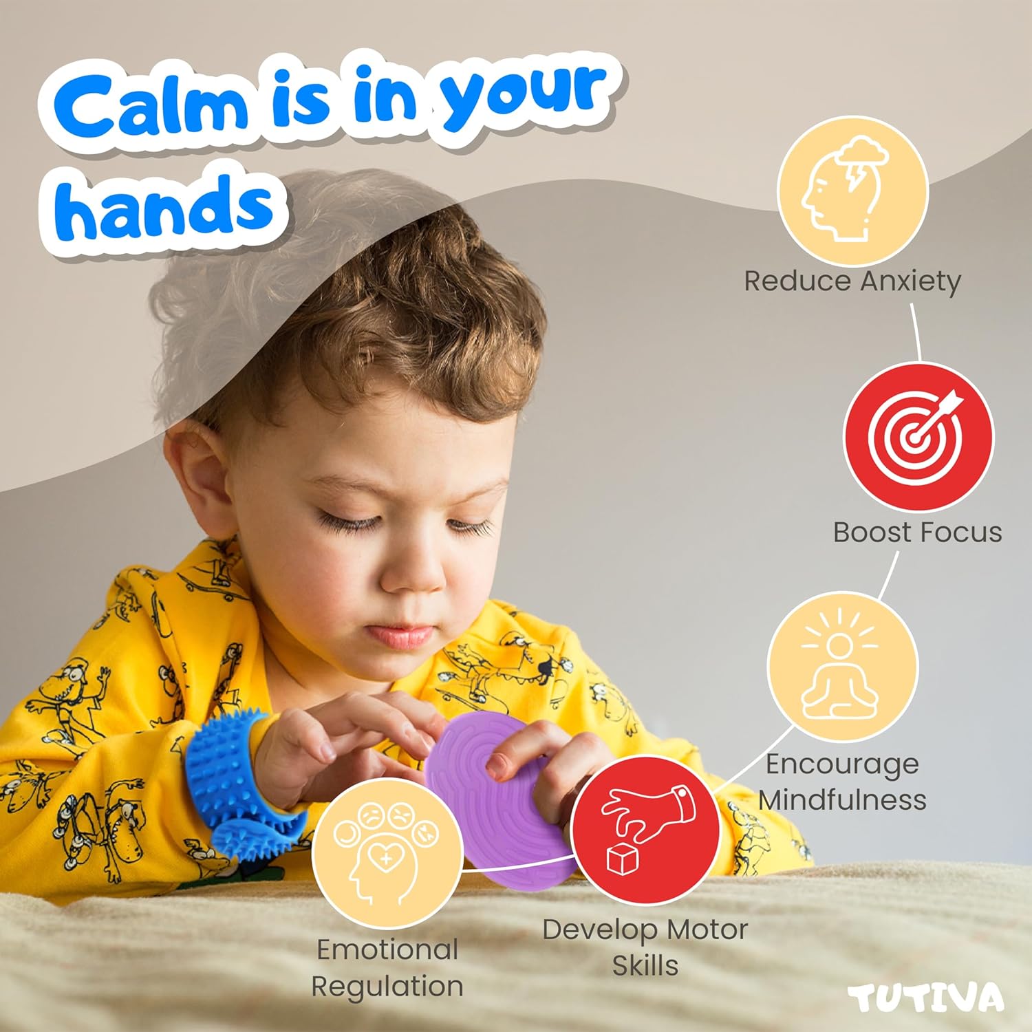 14-Piece Silicone Sensory Stones Set - 12 Textured Fidget Stones and 2 Slap Bracelets with Storage Box - Tactile Focus Tools for Kids and Adults - Includes Digital Activity Guide