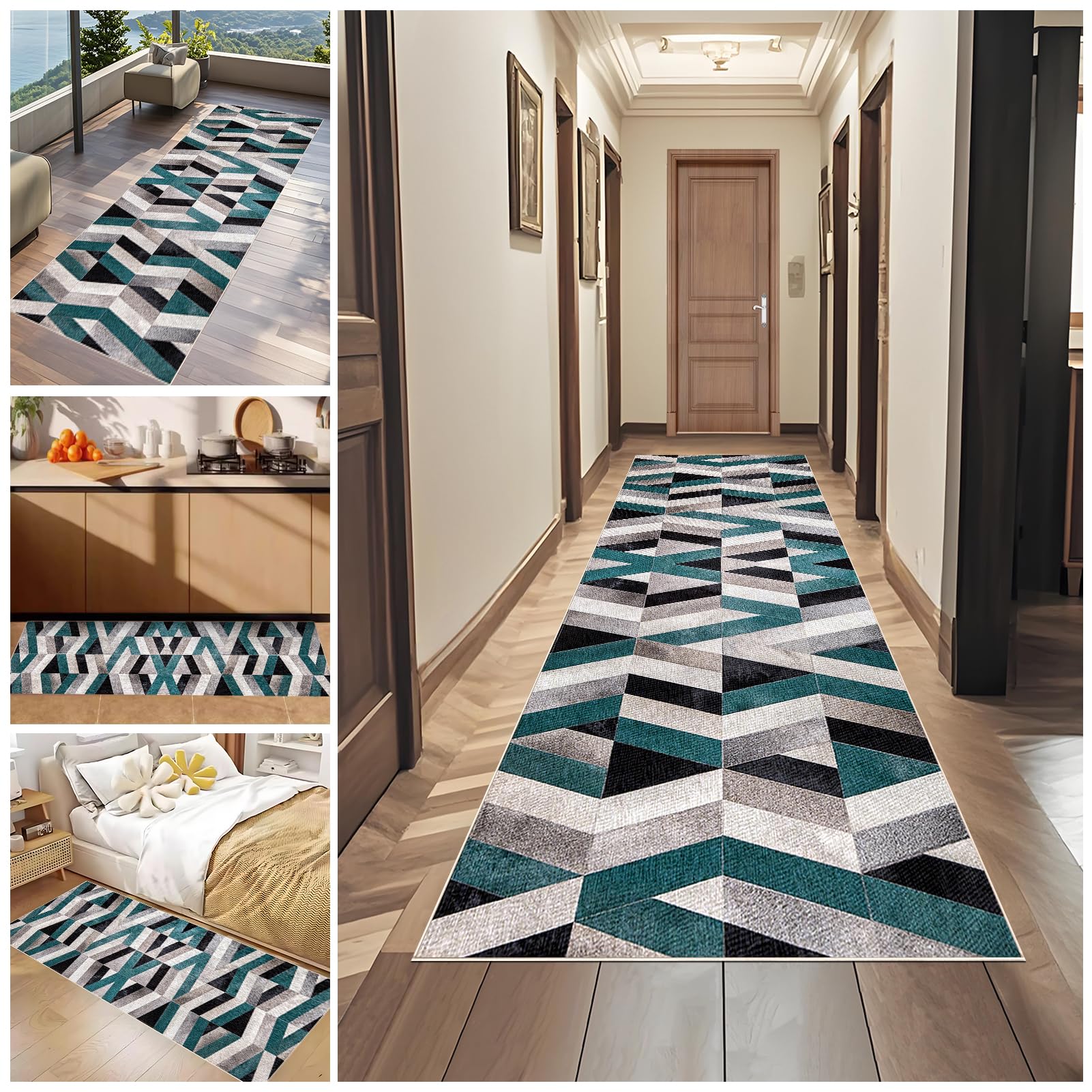 Extra Lungo Corridoio Hall Runner 80 x 300 cm Tappeto Cucina Antiscivolo Tappeti passatoia corridoio Lavabile Tappeti Runner Passatoia Lungo per Ingresso Lavanderia Camera da Letto