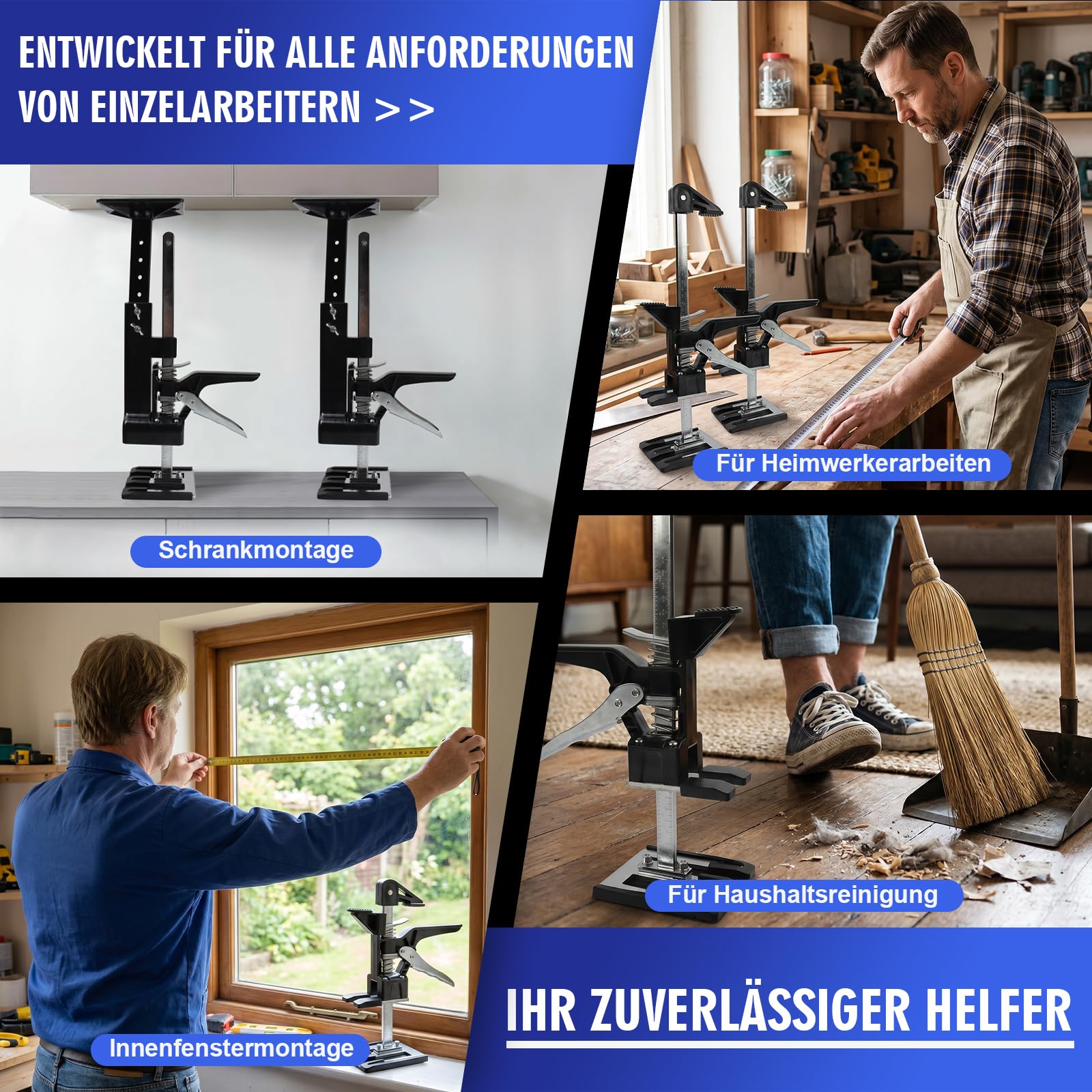 ODWSCBODWSCB 2-in-1 Multi Arbeitssparender Arm mit Skala 2 Pcs Multifunktionale Handhebewerkzeug 400kg für Böden,Türen,Schrankinstallation Heber für Gipskartonplatten