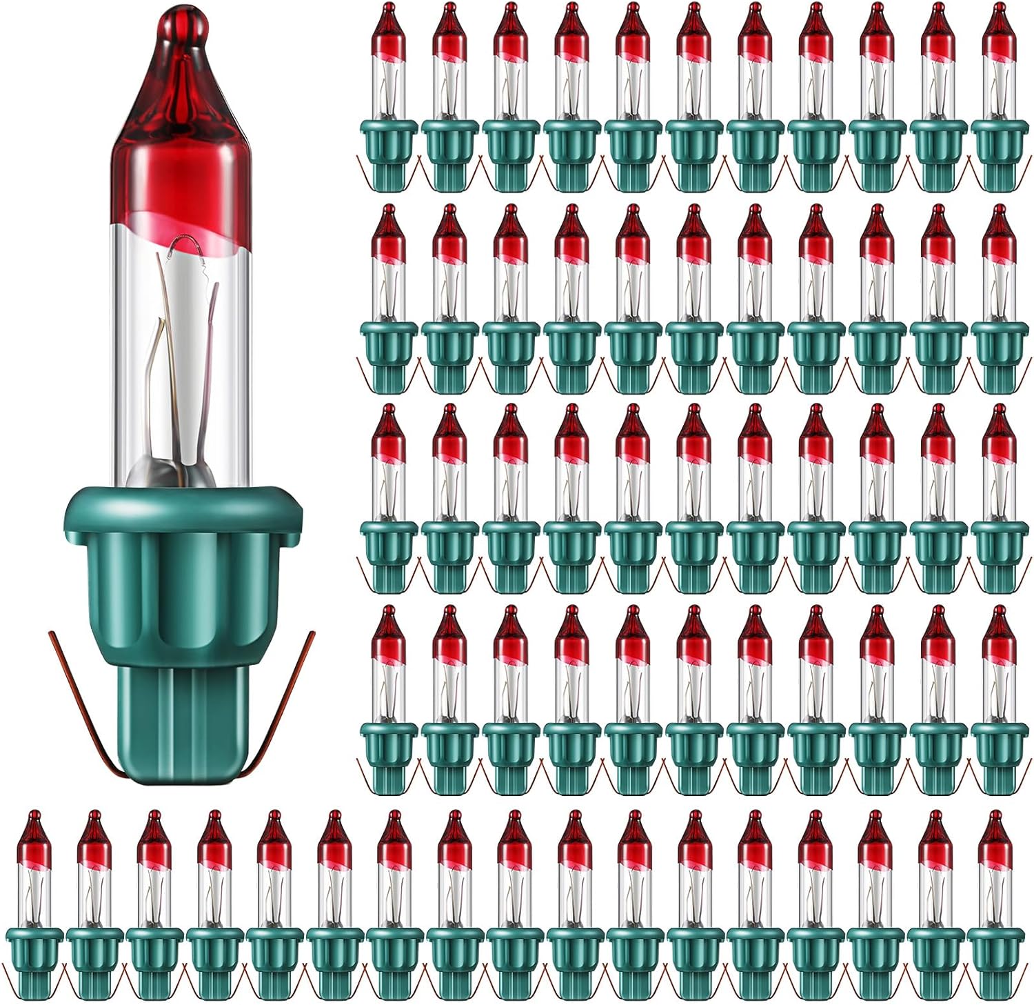 Riakrum 100 Pcs Christmas Replacement Mini Light Bulbs Bulk 0.17A Bulb