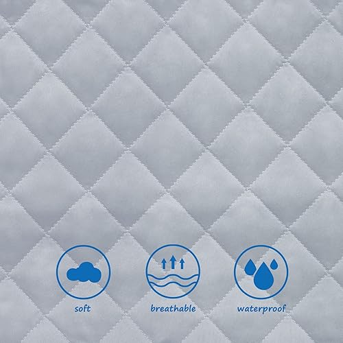 Miniatura 3 de Paquete de 2 fundas impermeables para colchón de moisés, protector de colchón de moisés para niños y niñas (32 x 17 pulgadas), sábana de moisés