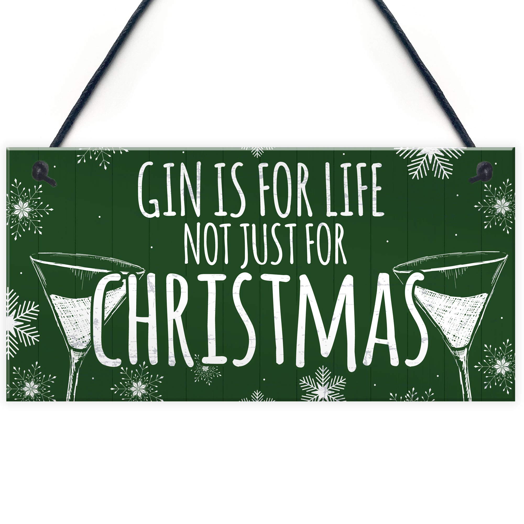 Red Ocean Secret Santa Gifts Funny Gin Gift Novelty Christmas Tree Bauble Decoration Hanging Plaque Sign