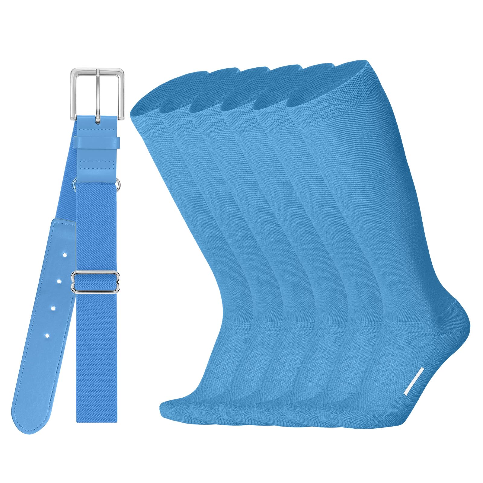 JASGOOD Baseball Softball Socks and Belt Combo Set 3 for Youth Adult Soccer Football Socks