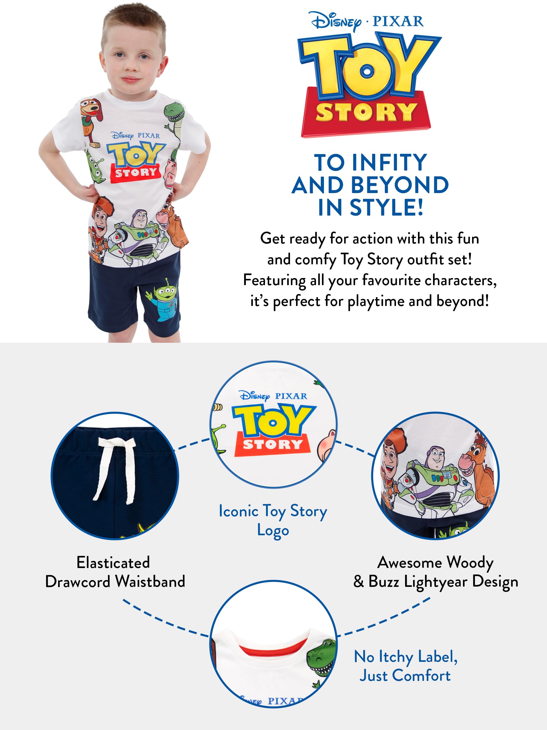 Disney Camiseta Conjunto de Top y Shorts para niños Toy Story