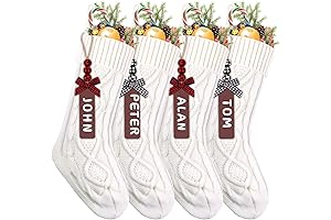XimShop 4-Pack White Christmas Stockings