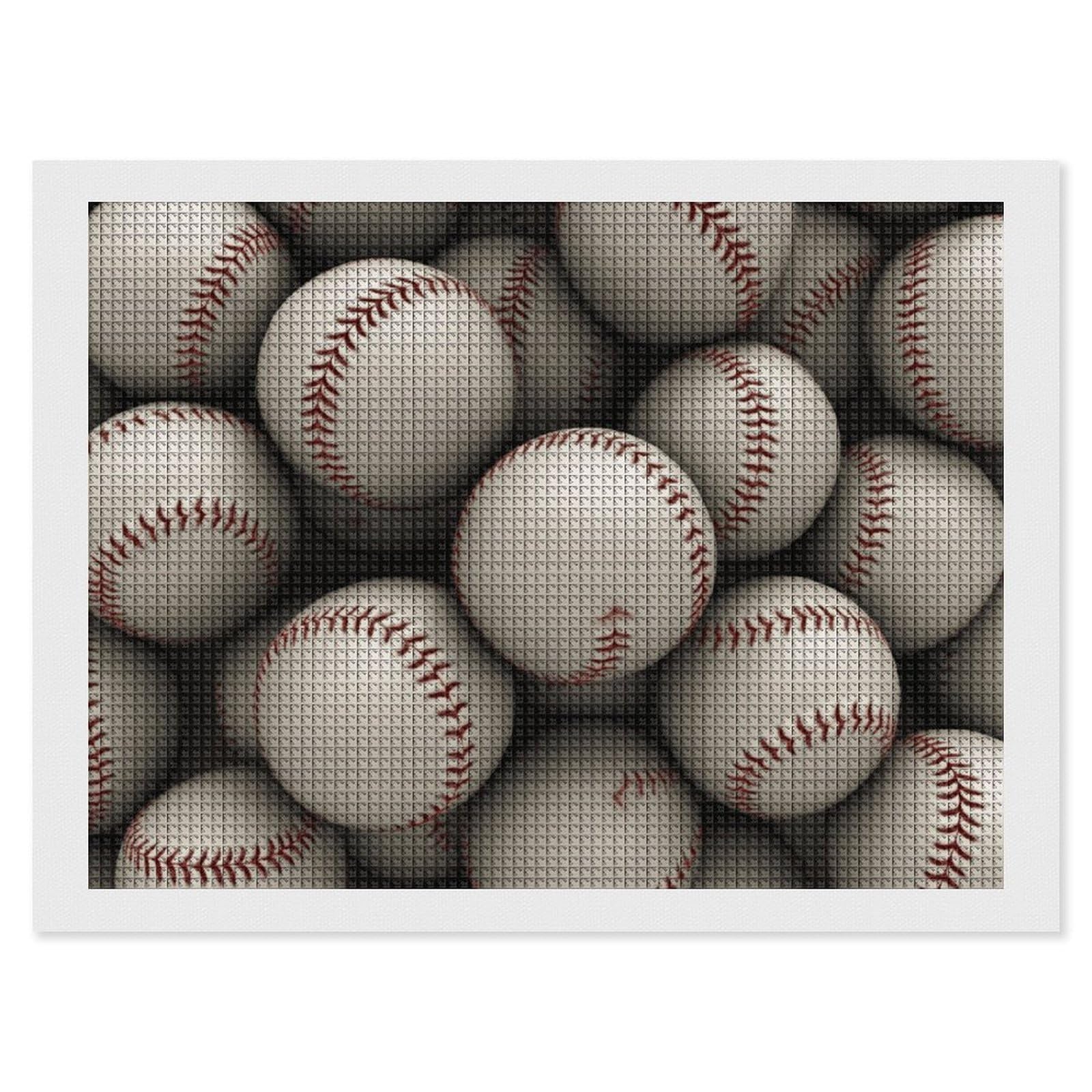 NONHAI Diamond Painting Kits for Adults - DIY Diamond Art Kits for Beginners - Full 5D Paint Drill Diamond Dots Paintings- Baseball Diamonds Pictures Gem Art and Craft Wall Decor 12"x16"