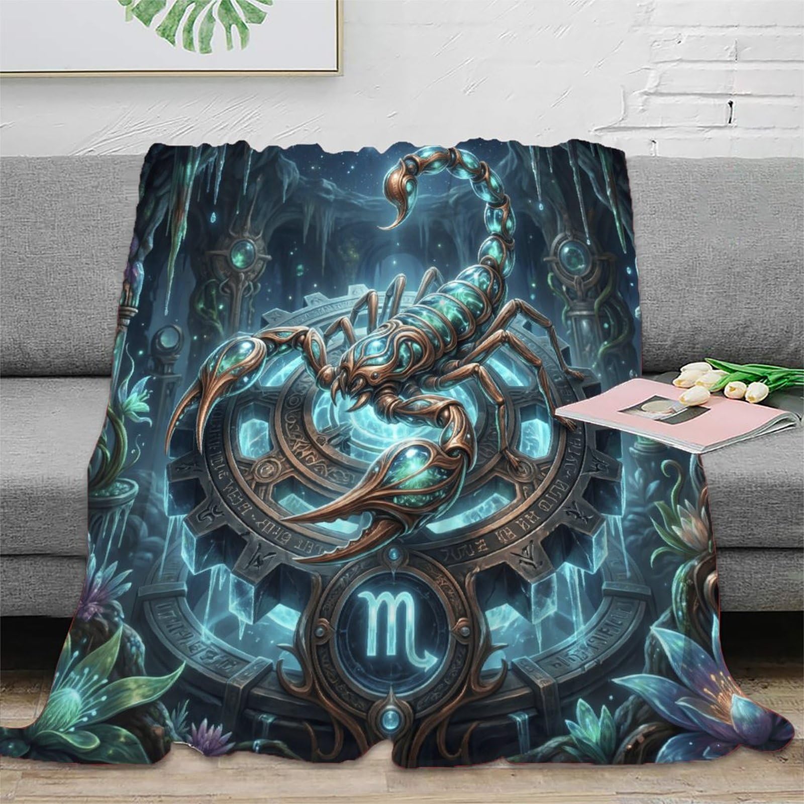H3B8U2Y5 Scorpio Zodiac Dreamy Scorpion Warm Throw Blanket, Guest Room Bed