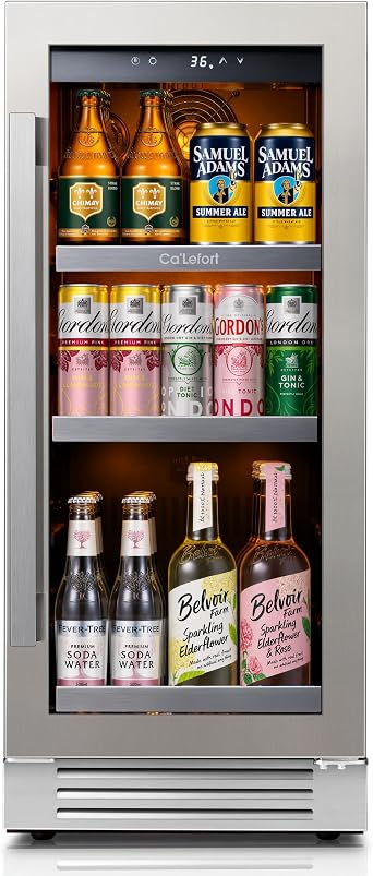 Ca'Lefort 15'' Beverage Refrigerator, 100 Can Beverage Fridge Under Counter