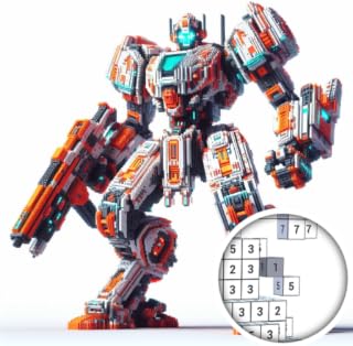 Robots 3D Color By Number - Pixel Art, Voxel Coloring Book
