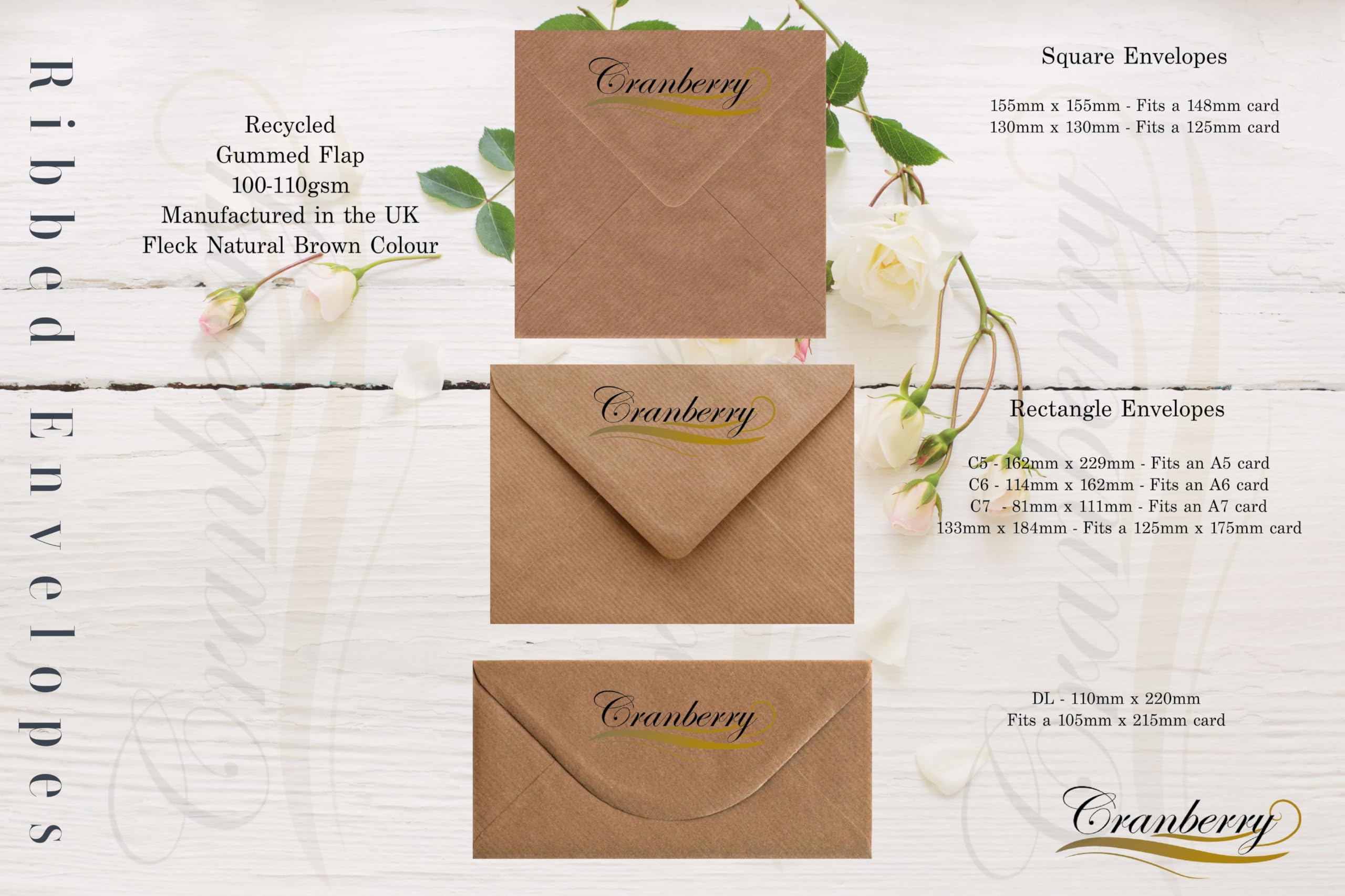 100 C6/A6 Kraft Envelopes For Greetings Cards 114mm X 162mm 110gsm Premium Thickness Natural Brown Fleck - View #3