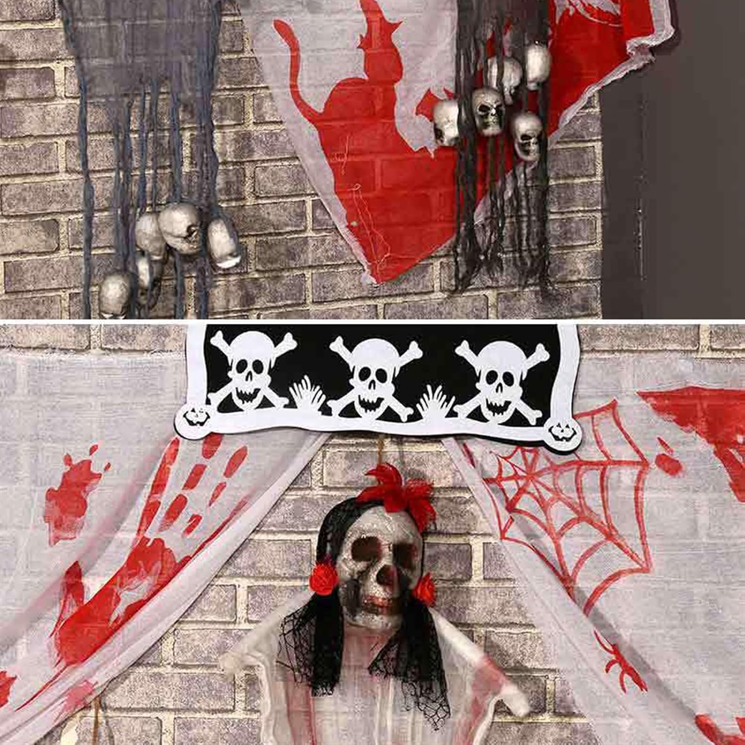 2pcs Halloween Bloody Handprint Tablecloth,Have a Killer Birthday Decoration 54''x108'' Covers Table Cloth Disposable Rectangle Bats Table Decorations Indoor for Horror Themed Supplies (5)